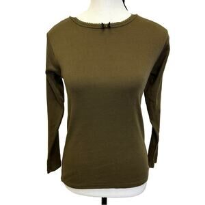 Vintage American Eagle Outfitters Olive Green Long Sleeve Shirt - Size M